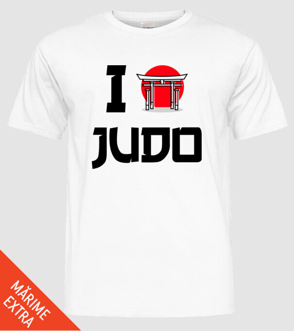 I love Judo model alb pe tricou