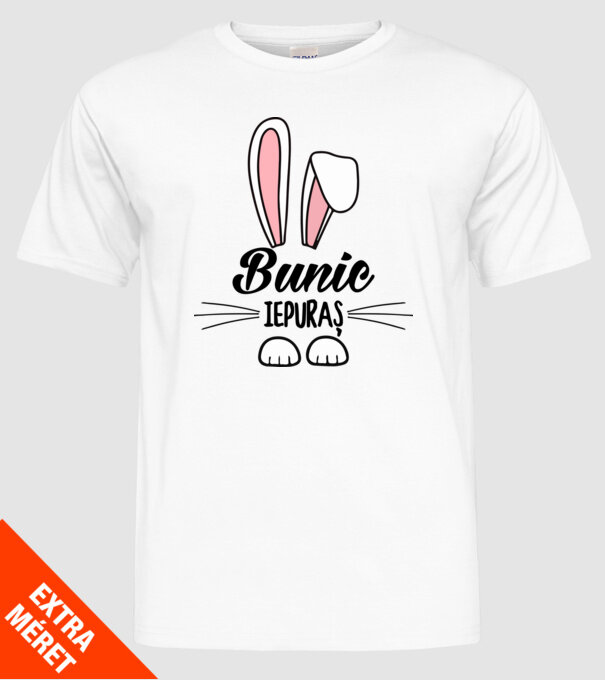 iepuraș bunic model alb pe tricou