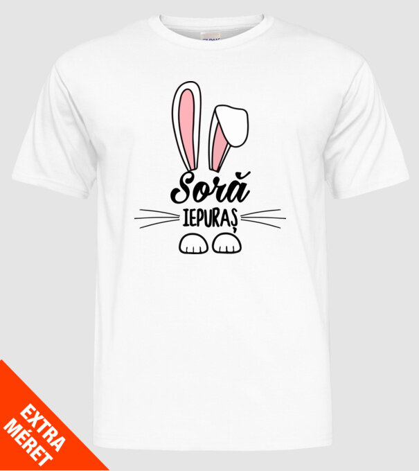 iepuraș soră model alb pe tricou