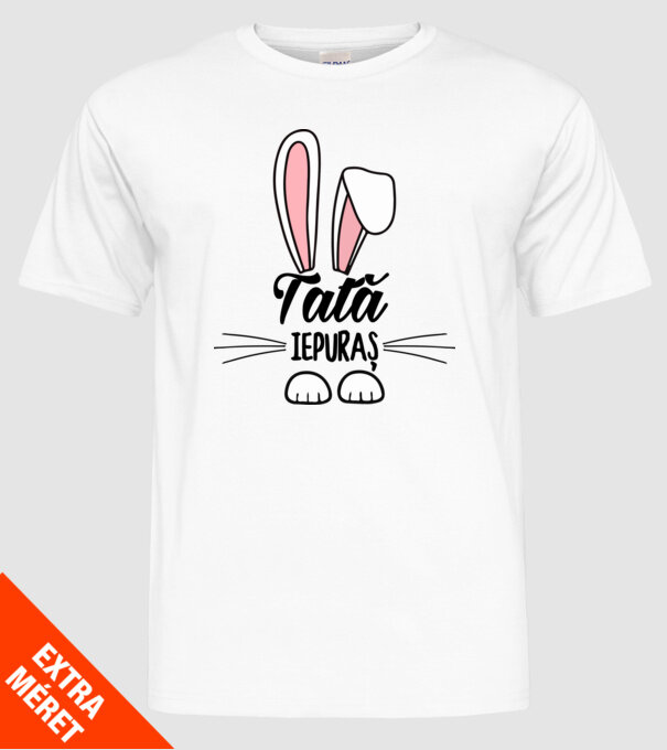 iepuraș tată model alb pe tricou