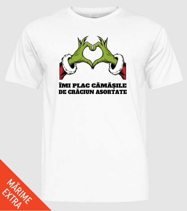 Îmi plac cămășile de crăciun asortate alb model alb pe tricou
