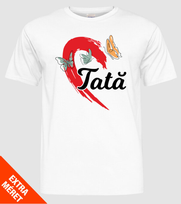 Tată model alb pe tricou