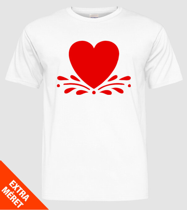 inimă Valentine model alb pe tricou