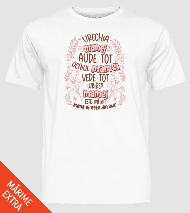 Iubirea mamei este infinit model alb pe tricou