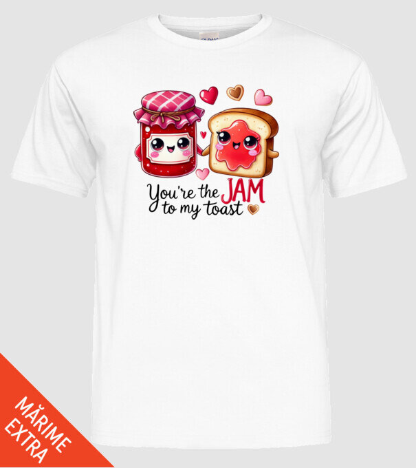 Jam to my Toast model alb pe tricou