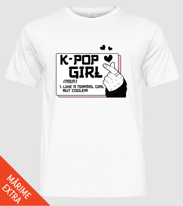 K-POP FANGIRL model alb pe tricou