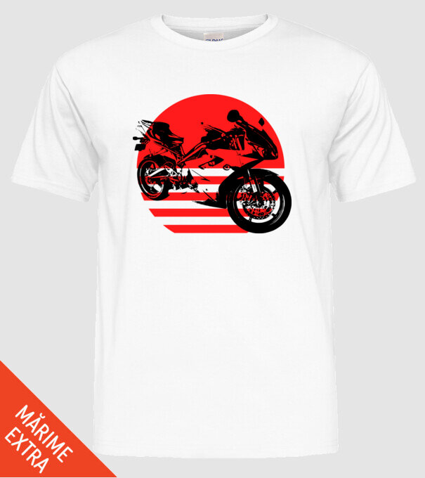 Katana model alb pe tricou