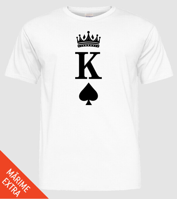 King model alb pe tricou
