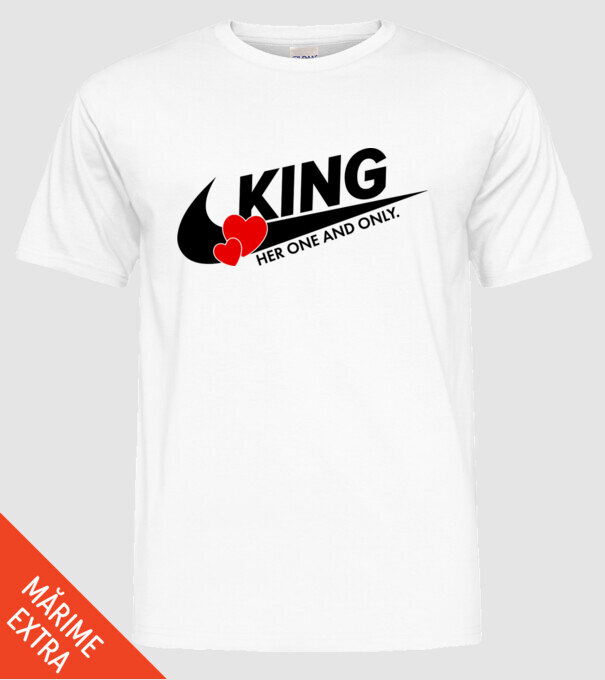 King model alb pe tricou