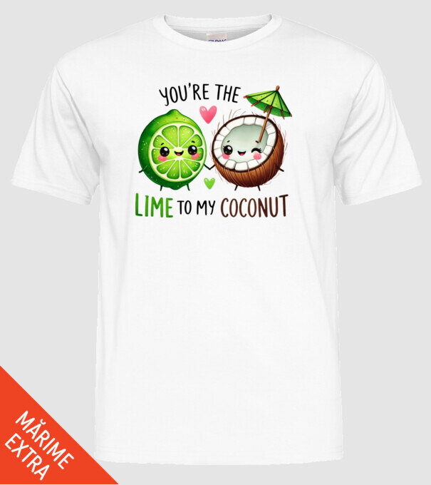 Lime to my Coconut model alb pe tricou