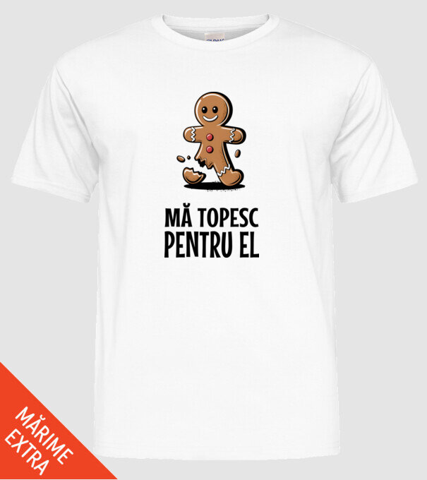 Mă topesc pentru el alb model alb pe tricou