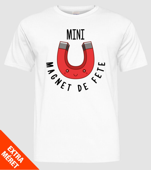 Mini magnet de fete model alb pe tricou