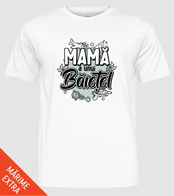 Mamă a unui băiețel model alb pe tricou