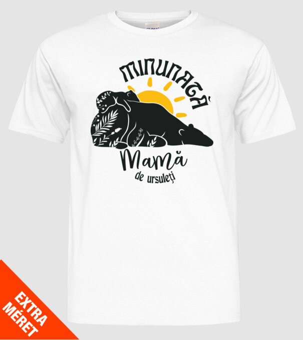 Minunată mamă de ursuleți model alb pe tricou