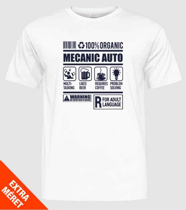 MECANIC AUTO model alb pe tricou