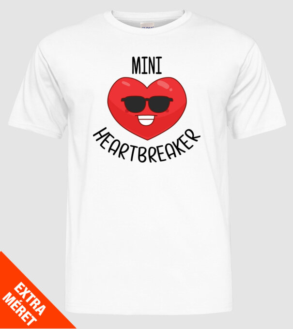 mini heartbreaker model alb pe tricou