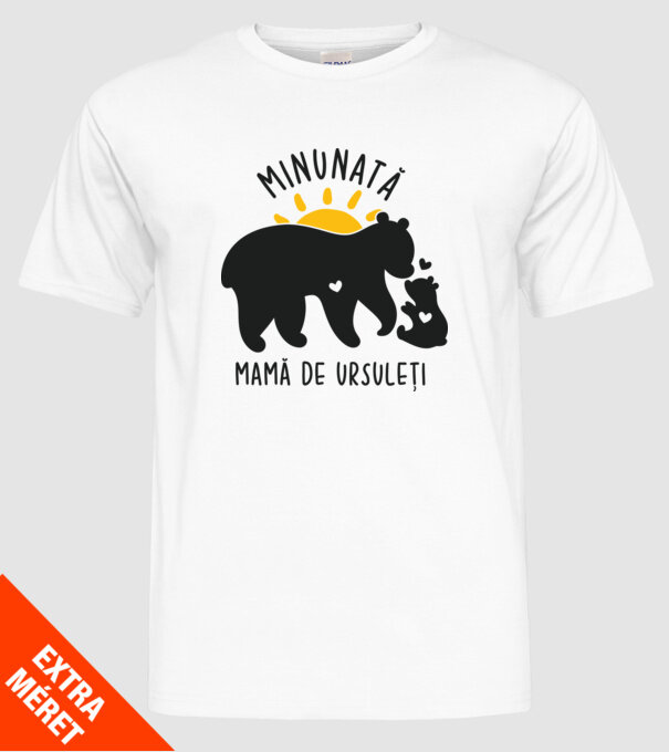 Minunată mamă de ursuleți model alb pe tricou