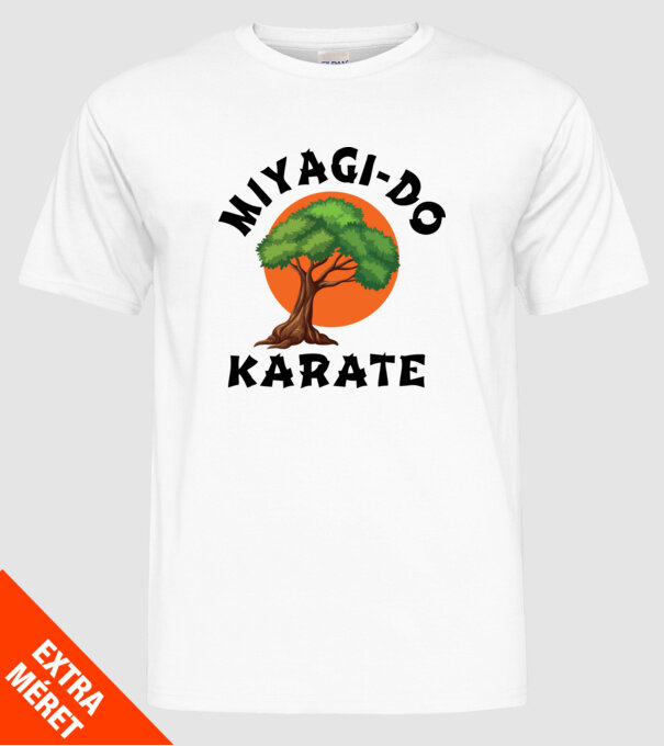 Miyagi-do karate logo model alb pe tricou