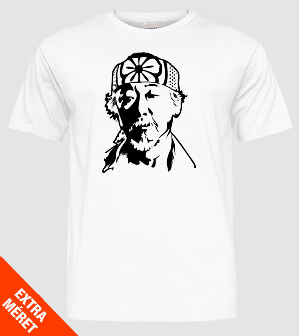 Miyagi head cobra kai model alb pe tricou