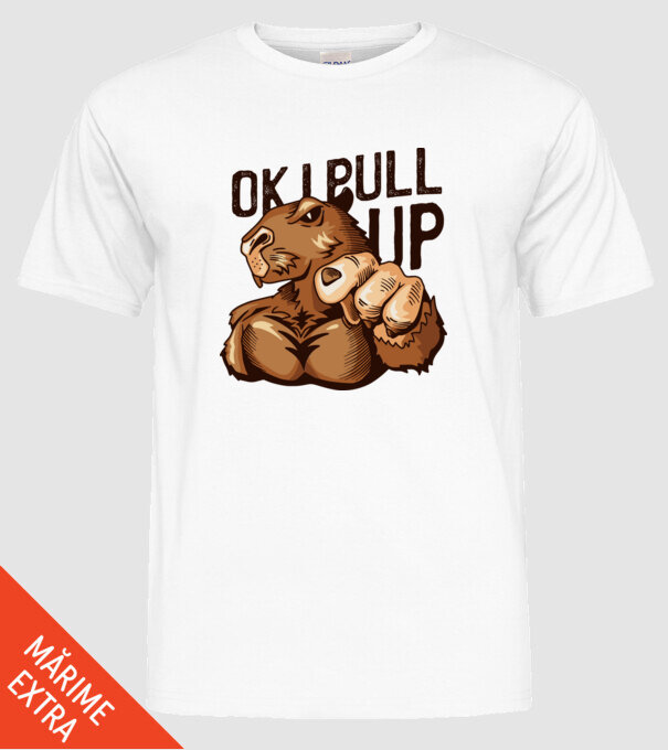 Muscular Capybara - capibară model alb pe tricou