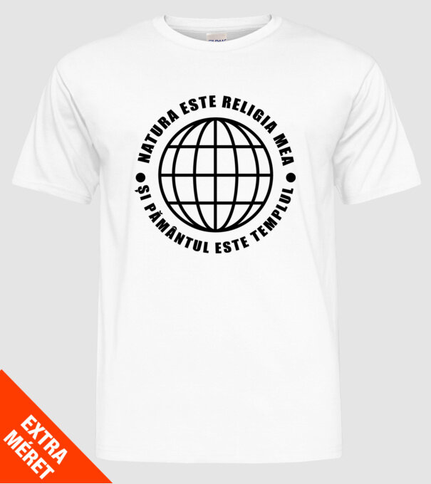 Natura este religia mea  model alb pe tricou