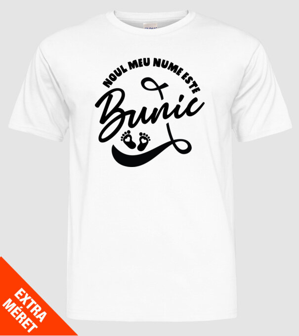 Noul meu nume este Bunic model alb pe tricou