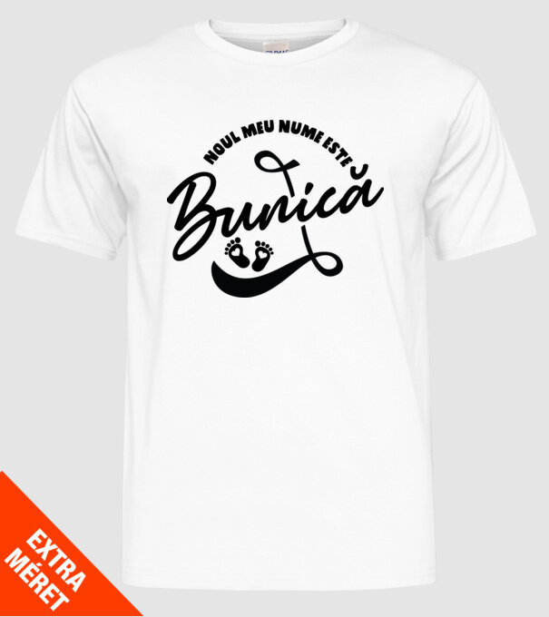 Noul meu nume este Bunică model alb pe tricou