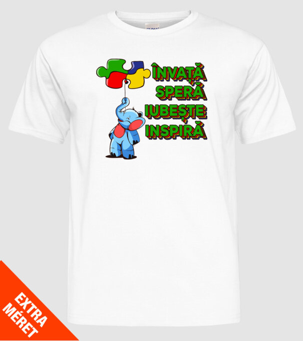 Învață, speră, iubește, inspiră model alb pe tricou