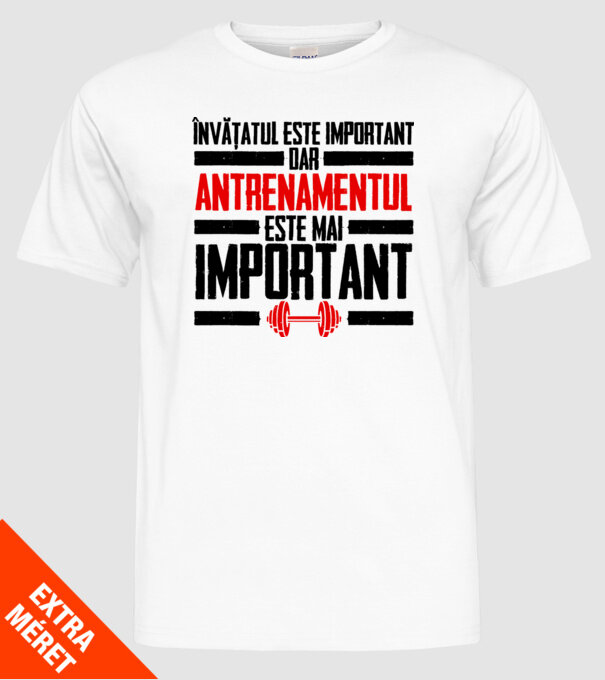 învățatul este important, dar antrenamentul este mai important model alb pe tricou