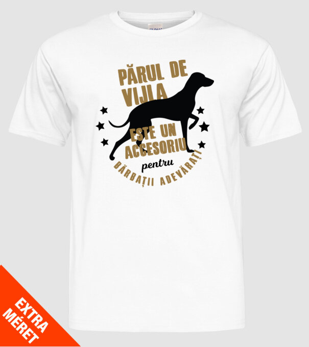părul de vijla este un accesoriu pentru bărbații adevărați model alb pe tricou