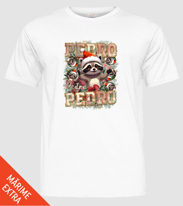 Pedro pedro flower xmas model alb pe tricou