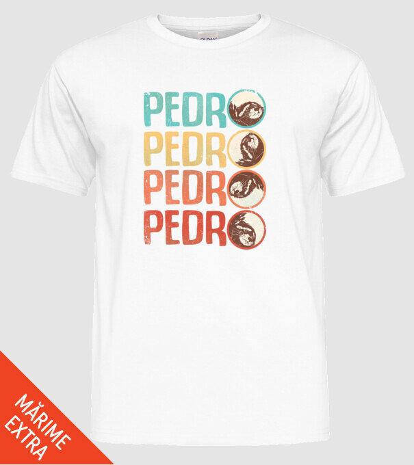 Pedro Pedro retro model alb pe tricou