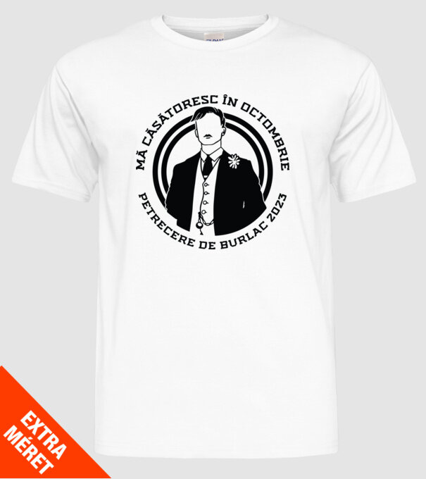 Petrecere de burlac octombrie model alb pe tricou