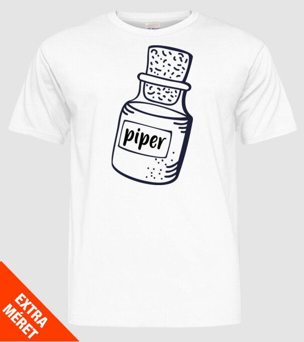 piper model alb pe tricou