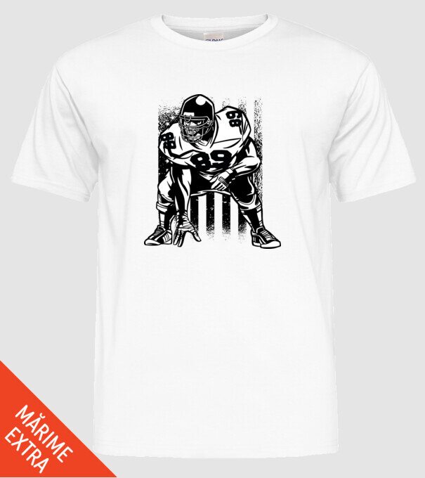 PLAYER model alb pe tricou