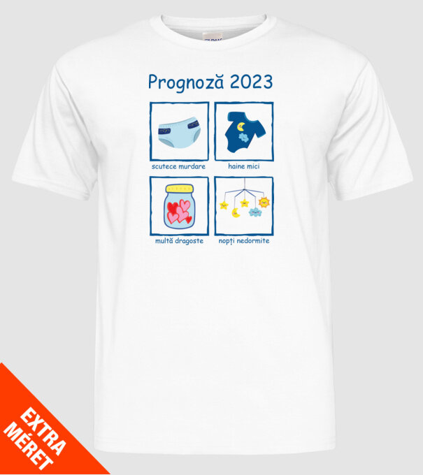 Prognoză 2023 model alb pe tricou
