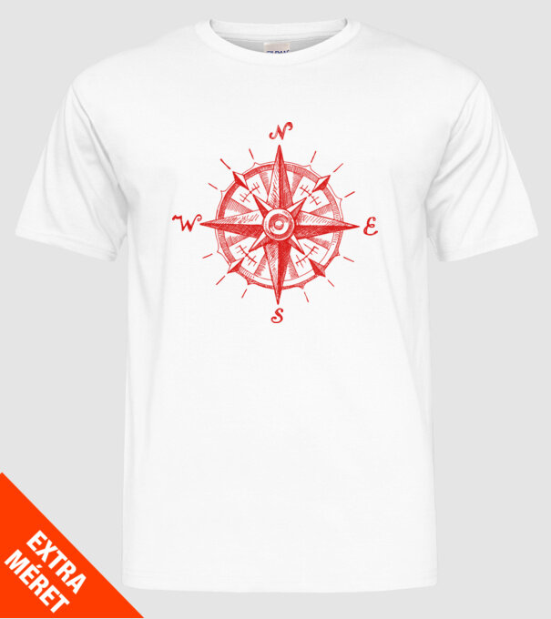 Puncte cardinale model alb pe tricou