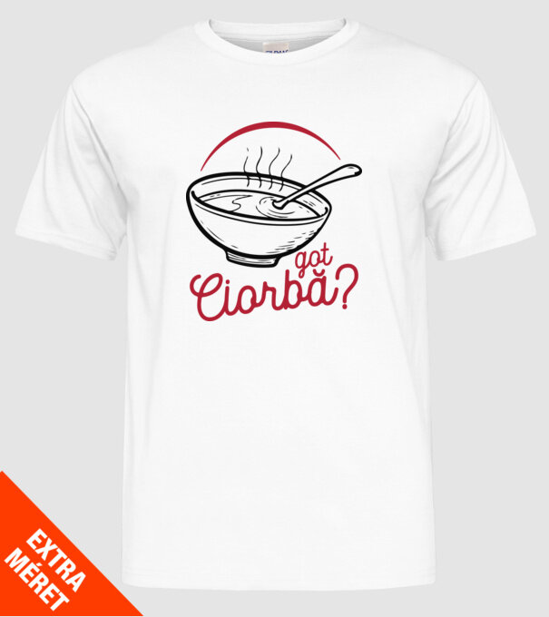 România Got ciorbă model alb pe tricou