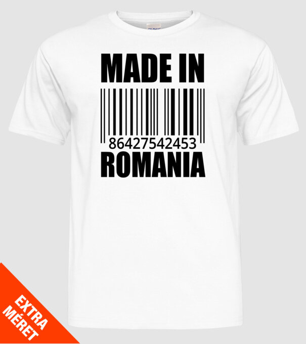 România made in model alb pe tricou