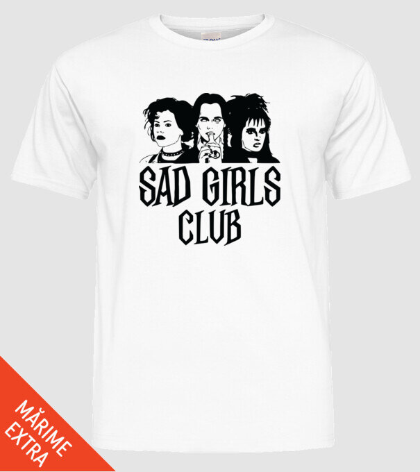 Sad Girls Club model alb pe tricou
