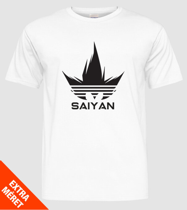 saiyan logo model alb pe tricou