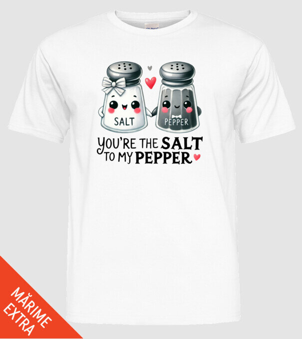 Salt to my Pepper model alb pe tricou