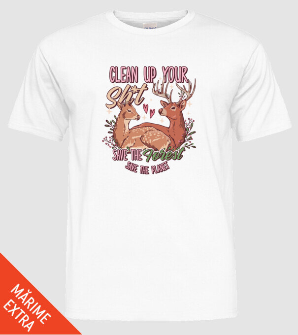 Save the forest model alb pe tricou
