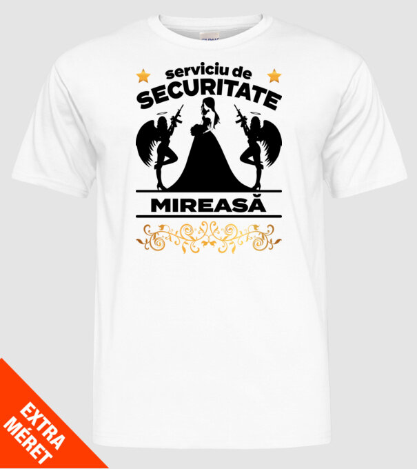 serviciu de securitate mireasă model alb pe tricou