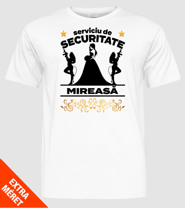 serviciu de securitate mireasă model alb pe tricou