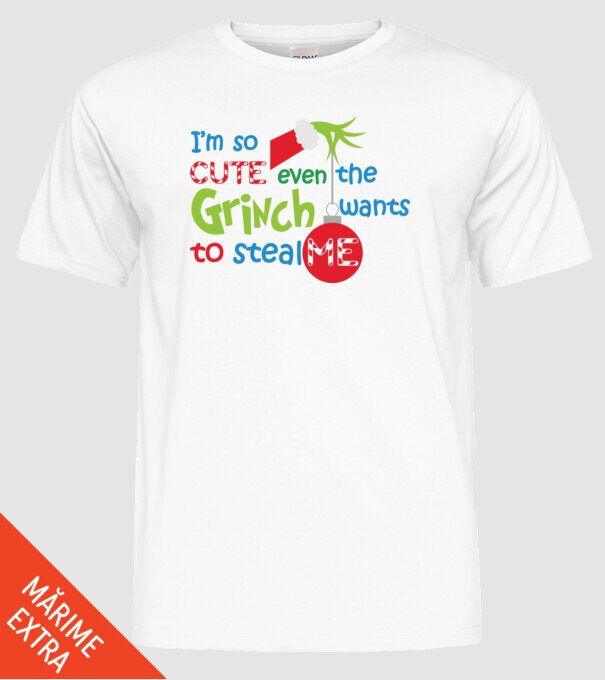 So cute Grinch model alb pe tricou