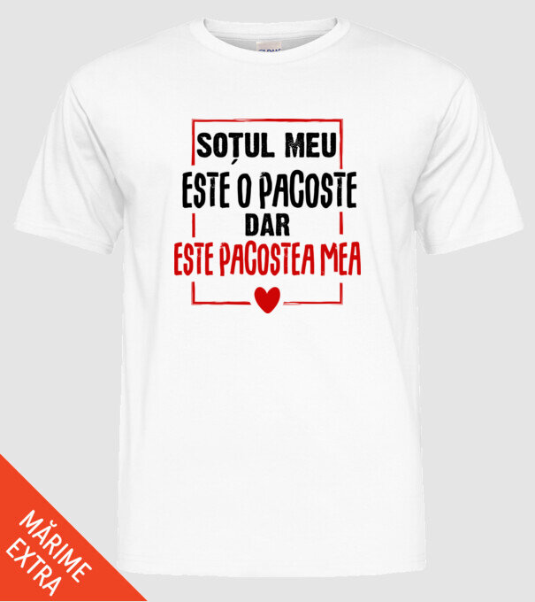 soțul meu este o pacoste model alb pe tricou