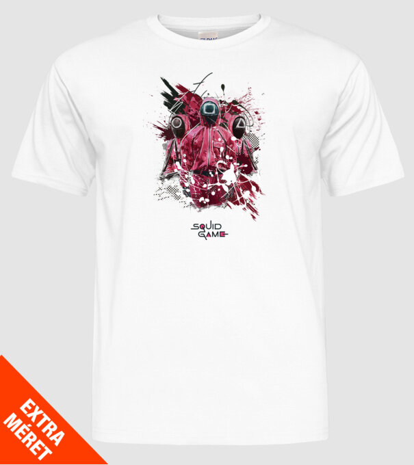 squid game poster model alb pe tricou