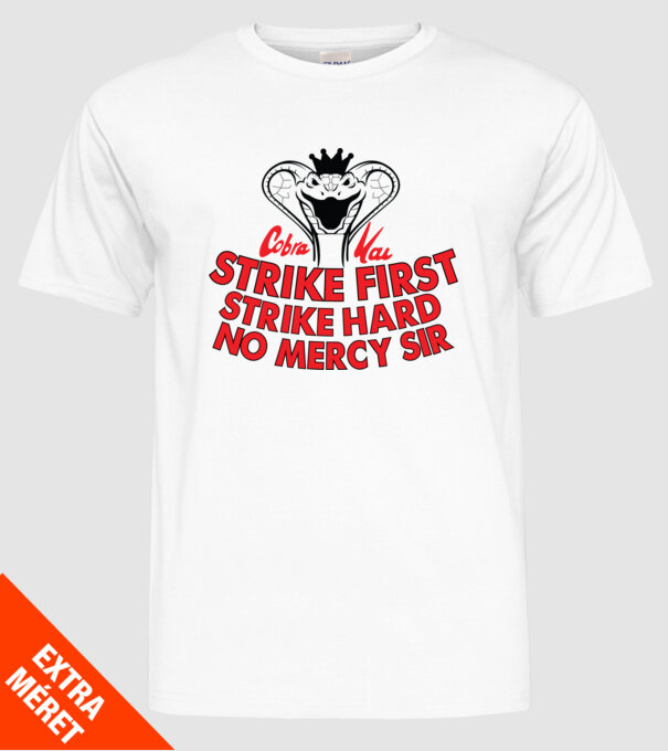 Strike first strike hard logo model alb pe tricou
