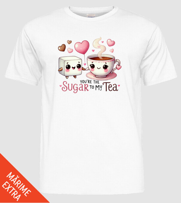 Sugar to my Tea model alb pe tricou